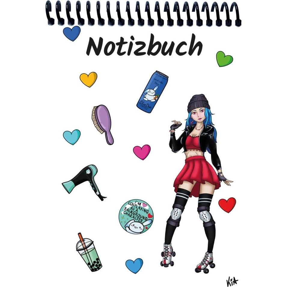 E & Z, Heft + Block, A 5 Notizbuch Manga Enora, weiss, linier (A5, Liniert)