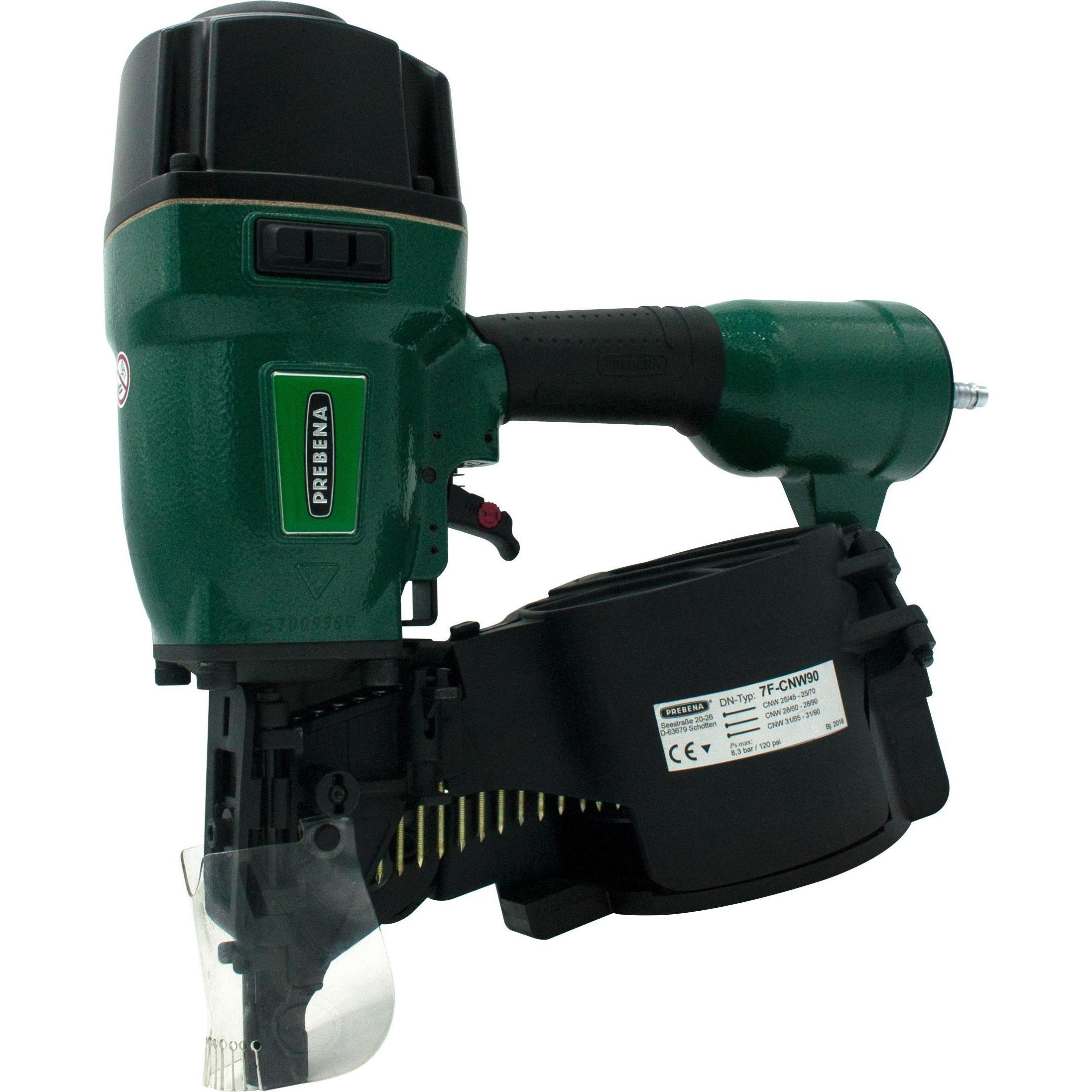 Prebena, Tacker + Nagelpistole, 7F-CNW90-S01 Druckluftnagler für Coilnägel Type CNW von 45-90mm - ohne Zubehör