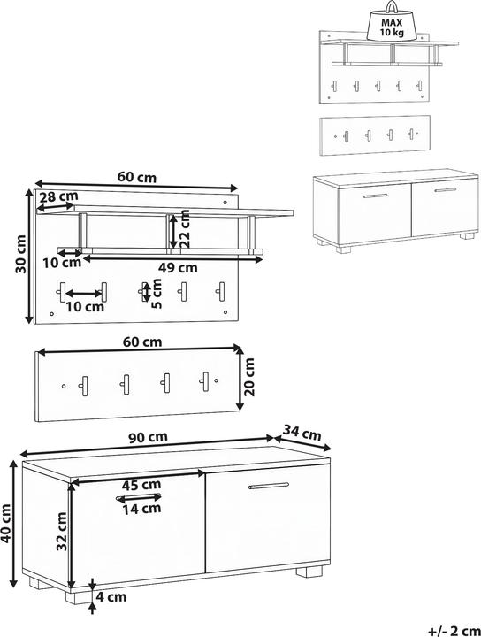 Produktbild Beliani Estevan (90 x 34 x 40 cm)