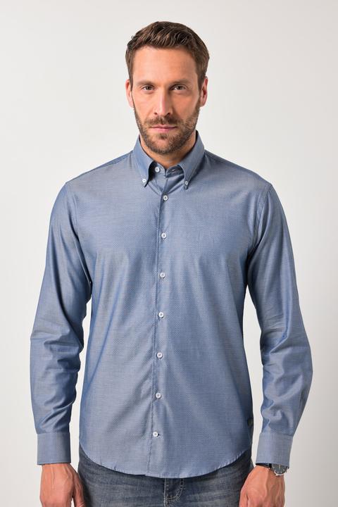 Actual product image JP1880 shirt, long-sleeved, all-over print, button-down collar, modern fit, up to 8 XL (XL)