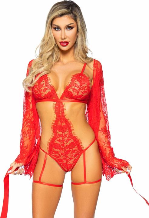 Produktbild Leg Avenue Set Body & Jacke All Romance Rot (M)