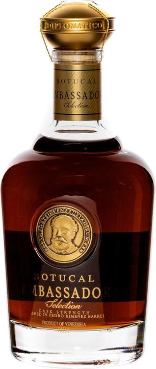Immagine prodotto Botucal Diplomático) Selezione AMBASSADOR Cask Strength 47% Vol. 0,7l in scatola di legno con aspetto in