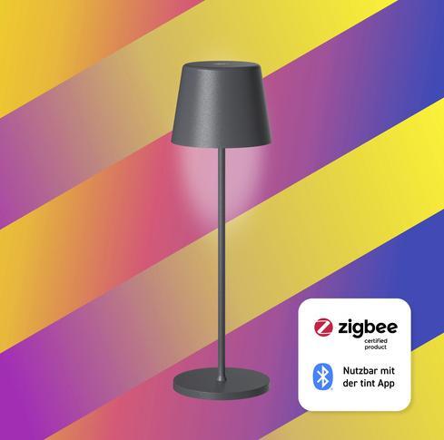 Immagine prodotto Tint Lampada da tavolo a LED per esterni Dalia antracite, bianco+colore 404137