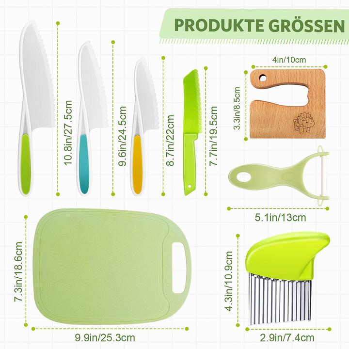 Actual product image Activity Board Kindermesser 8-teiliges Kinder-Küchenmesser-Set zum Schneiden und Kochen von Obst oder Gemüse