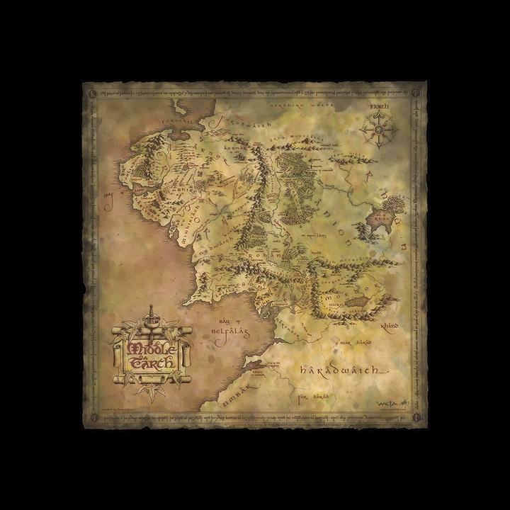 Produktbild Weta Workshop Le Seigneur des Anneaux impression Art Print Parchment Map of Middle-earth 59 x 30 cm (59 x 29.70 cm)