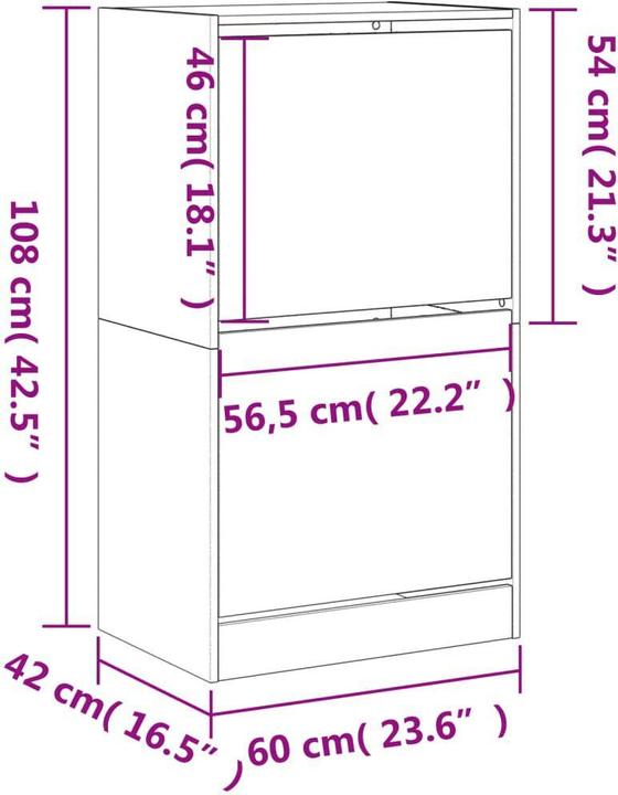 Immagine prodotto vidaXL Jennica (60 x 42 x 108 cm)