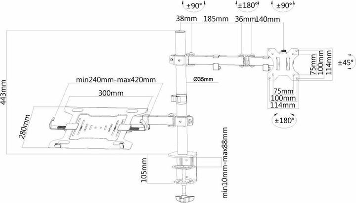 Produktbild Neomounts FPMA-D550NOTEBOOK (Tisch, 32", 8 kg)