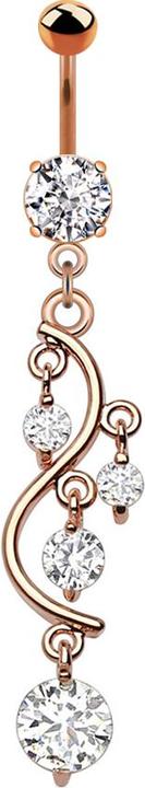Produktbild Star Piercing Banane rosegold mit Anhänger Weinrebe (Chirurgenstahl 316L, ohne Messing)
