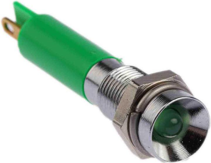 Produktbild RS PRO LED versenkt 6mm chrom 24VDC grün