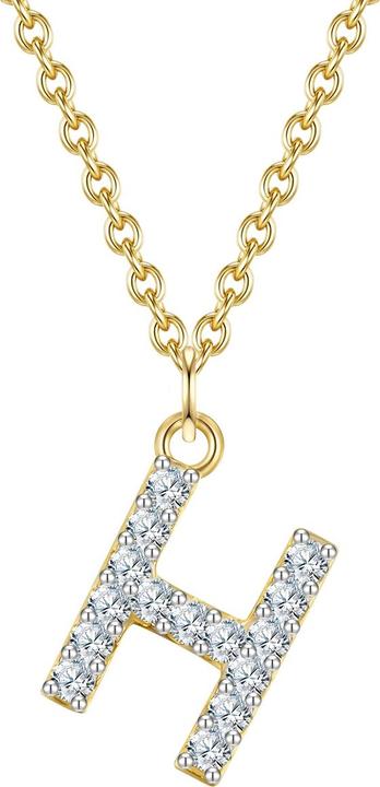 Image du produit Glanzstücke München Femme lettre H argent sterling zirconium or jaune 45,0 cm chaîne de base + 5,0 cm extension - 32058 (000 plaqué or jaune 14 carats, Argent sterling 925, 40 - 45 cm)