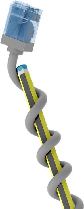 Actual product image Goobay Ultra-flexible CAT 6A patch cable, slim, U/UTP, grey (U/UTP, CAT6a, 0.15 m)