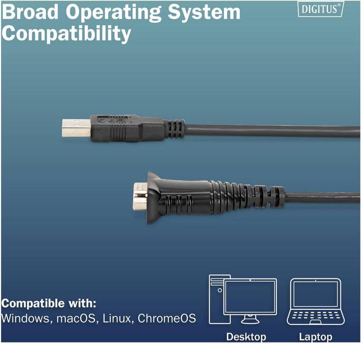Image du produit Digitus USB auf DB9 RS232 Kabel mit FT232RNL (1.80 m)
