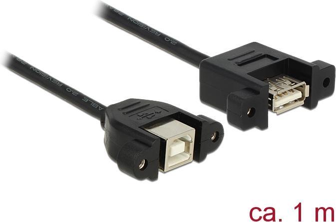 Produktbild Delock USB2.0-Kabel A-B: 1m, beidseitig Einbau (1 m, USB 2.0)