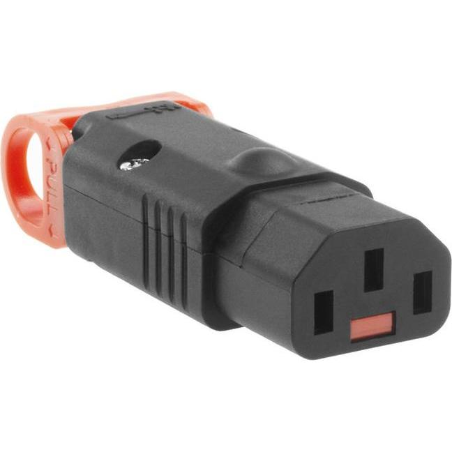 Iec Lock C13 Connector female, lockable, Elektronikkabel + Stecker, Schwarz, Rot