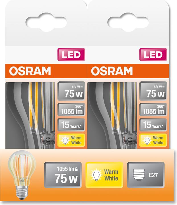 Actual product image Osram Retrofit Classic (E27, 7.50 W, 1055 lm, 1 x, D)