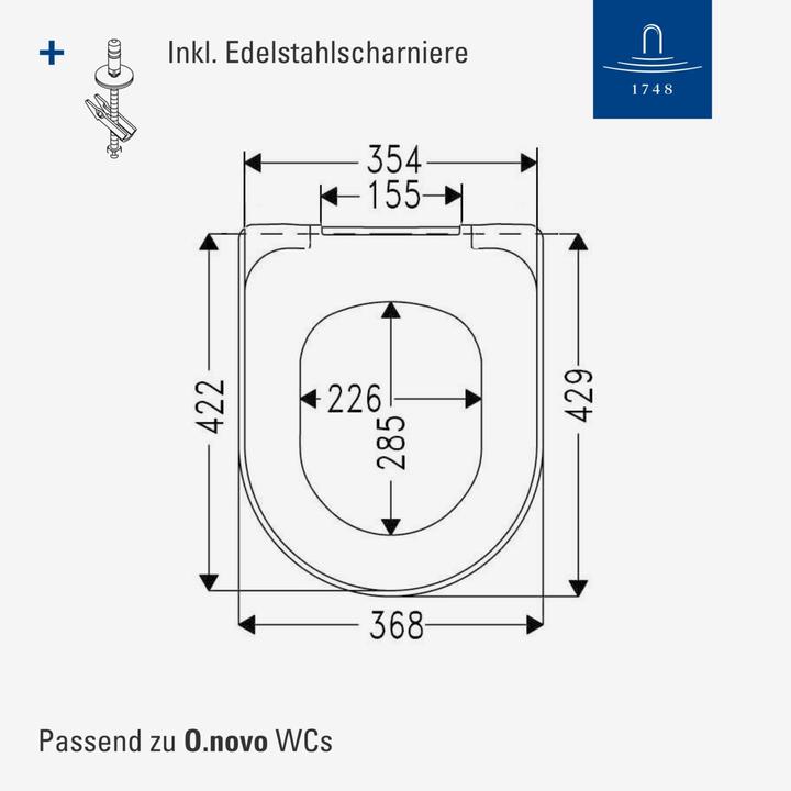 Immagine prodotto Villeroy & Boch Sedile per WC O.novo, con chiusura ammortizzata e sedile rimovibile