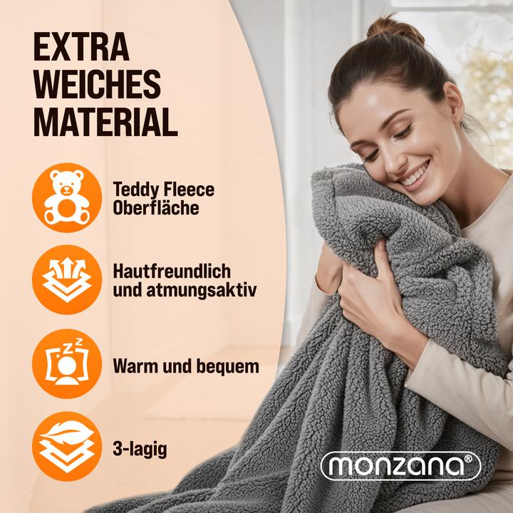 Immagine prodotto Monzana Coperta riscaldata in pile (180 x 130 cm)