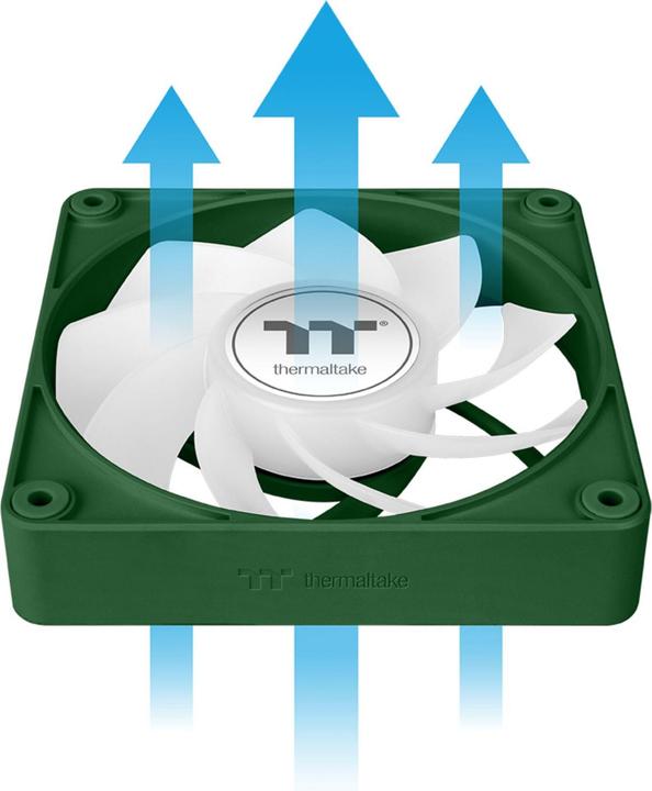 Actual product image Thermaltake TT CT140 EX Reverse ARGB PC Cooling Fan 3 Pack Racing Green (140 mm, 3 x)