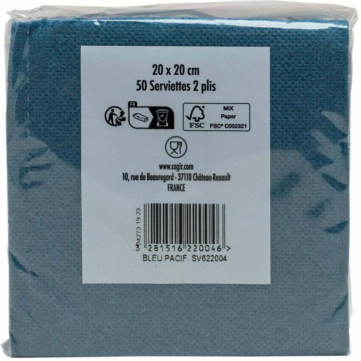 Immagine prodotto PROnappe Servietten pazifikblau 2-lagig 20,0 x 20,0 cm, 50 St. (50 pz., 20 x 20 cm)