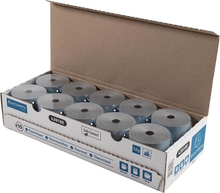 Produktbild Exacompta Thermorollen SafeContact, 80 mm x 76 m, grau-blau