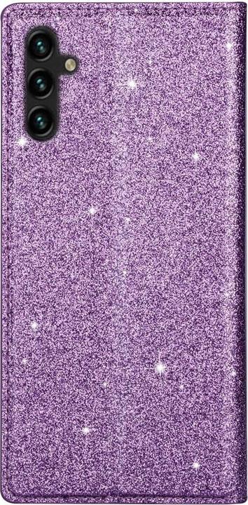 Actual product image Cover-Discount Galaxy A14 - Flip Case Glitter purple (Samsung Galaxy A14)