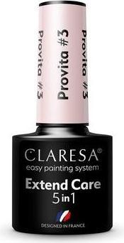 Actual product image Claresa Extend UV Nail Polish Base 5in1 Manicure Pedicure Hybrid Polish Base 5ml Pink No. 03 (Pink No. 03, Base coat)