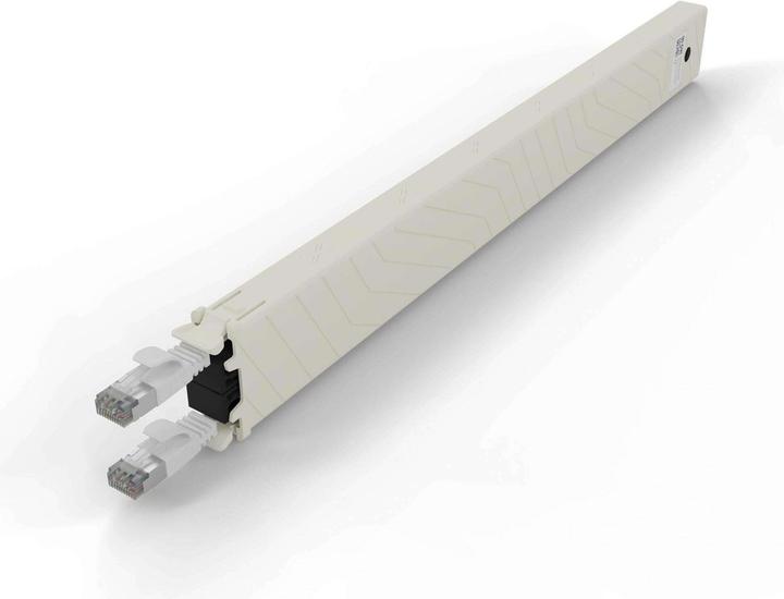 Produktbild PATCHBOX one / Cassette / 8RU / Cat 6A, STP, 0.8 m, Weiss (U/FTP, CAT6a, 0.80 m)