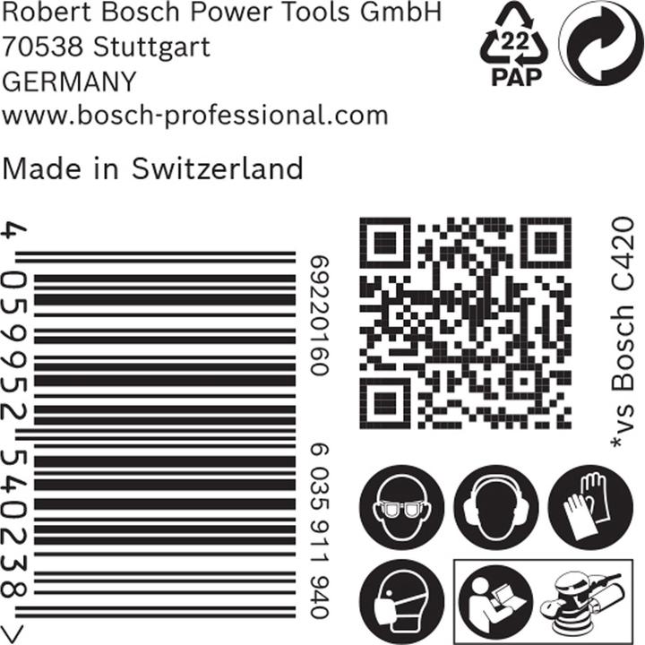 Actual product image Bosch Professional Zubehör Expert M480 sanding net for random orbital sander, 125 mm, G 220, 50 pieces (220)