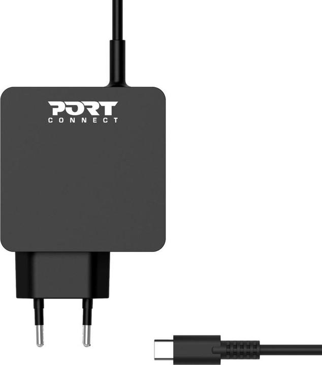 Port Designs Adaptateur D'Alimentation Universel Type C 45w Pour Macbooks Notebooks Tablettes Smartphones (45 W, 1 portion)