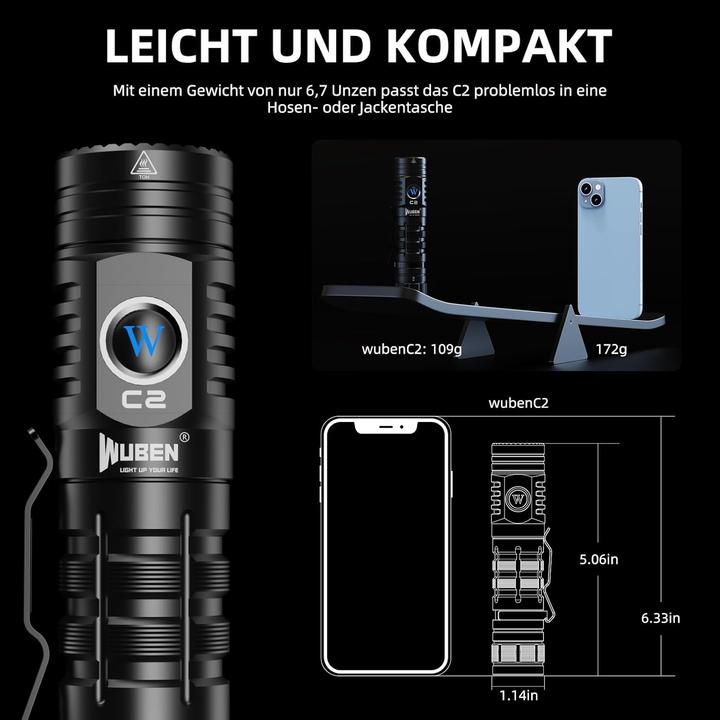 Actual product image Wuben C2 (12.90 cm, 2000 lm)