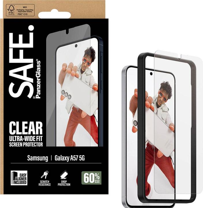PanzerGlass SAFE Displayschutz Samsung Galaxy A57 | Ultra-Wide Fit EasyAligner (1 pcs., Samsung Galaxy A57)