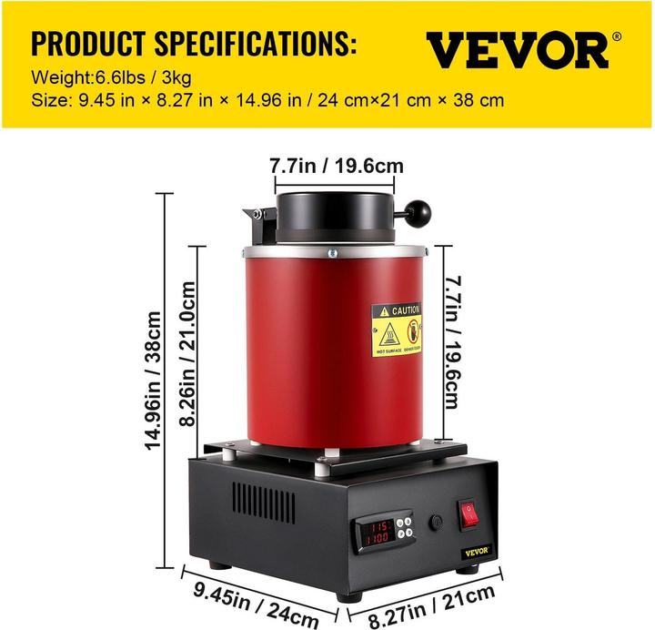 Produktbild Vevor Schmelzofen