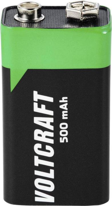 Actual product image Voltcraft 6LR61 9 V block rechargeable battery Li-Ion 500 mAh 7.4 V 1 pc. (7.40 V, 500 mAh)