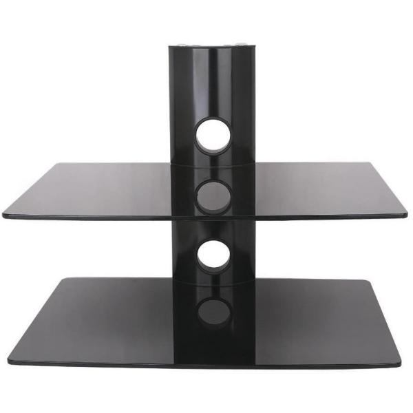 Art STO D-50N Wand-Doppelregal D-50N 20KG zu DVD/Receiver schwarz, TV Wandhalterung, Schwarz