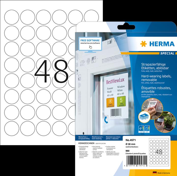 Immagine prodotto Herma Etichette resistenti alle intemperie A4 rimovibili