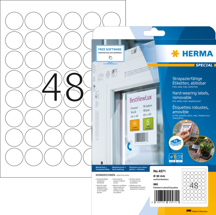 Immagine prodotto Herma Etichette resistenti alle intemperie A4 rimovibili