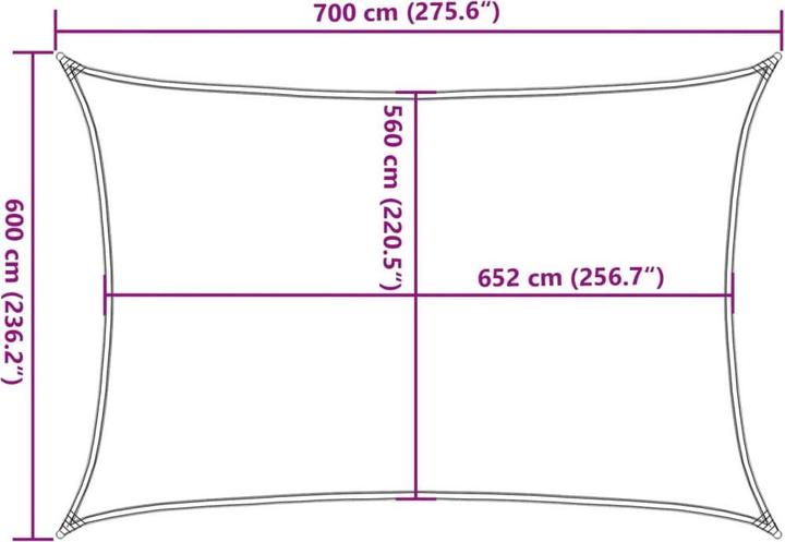 Produktbild vidaXL Sonnensegel (600 x 700 cm)