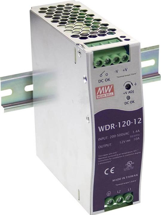 Produktbild MeanWell Mean Well WDR-120 Series WDR-120-24 - Netzteil (DIN-Schienenmontage möglich)
