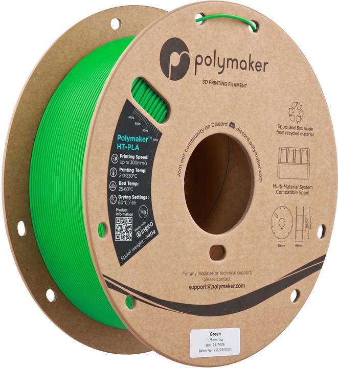 Produktbild Polymaker HT-PLA (Tough PLA, 1.75 mm, 1000 g, Grün)