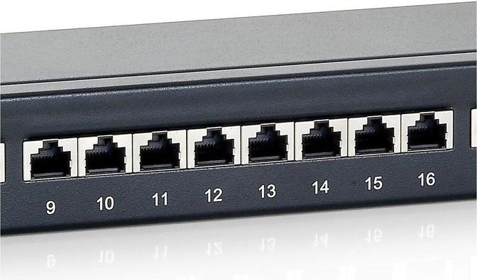 Actual product image equip 19" patch panel: 24 port, 1U