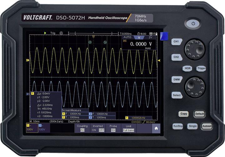 Actual product image Voltcraft Hand Oscilloscope (Scope Meter) Digital DSO 5072H (CAT II, Oscilloscope)