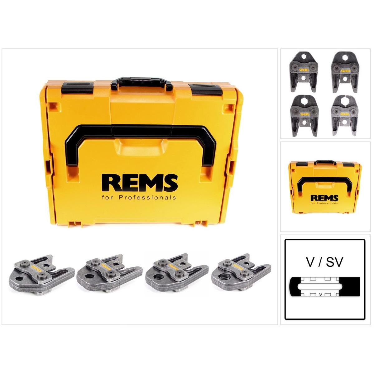 Rems, Zange, Presszangen Set V15-18-22-28 im Systemkoffer L-Boxx ( 571166 R ) (440 mm)