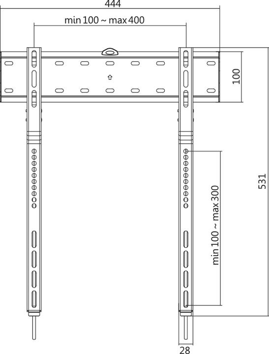 Image du produit LogiLink Kit de montage (plaque murale, 2 supports de montage) pour TV LCD / TV LCD incurvée (étroite) (Mur, 65", 40 kg)