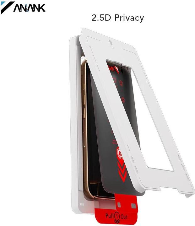 Productafbeelding Anank - 2.5D Privacy Panzerglas 26° Winkel, 180° Schutz - mit Installationshilfe für iPhone 16 (1 Stuk, Apple iPhone 16)