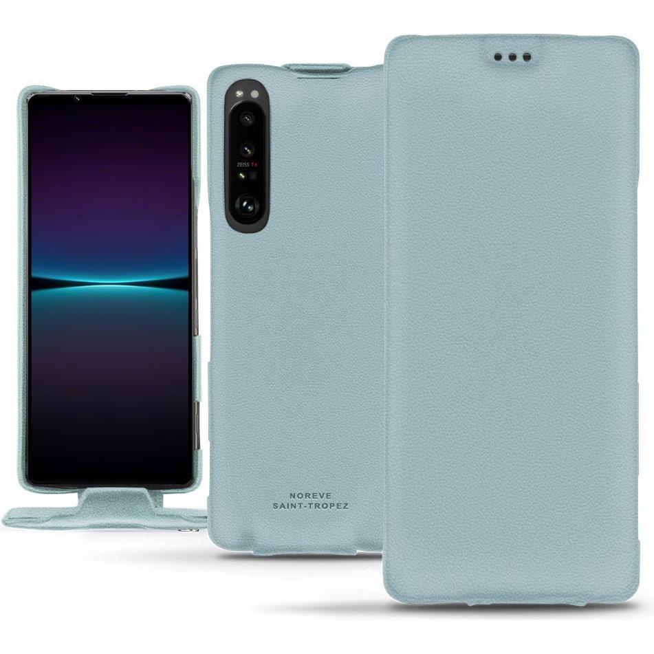 Noreve Lederschutzhülle vertikal (Sony Xperia 1 IV), Smartphone Hülle, Blau