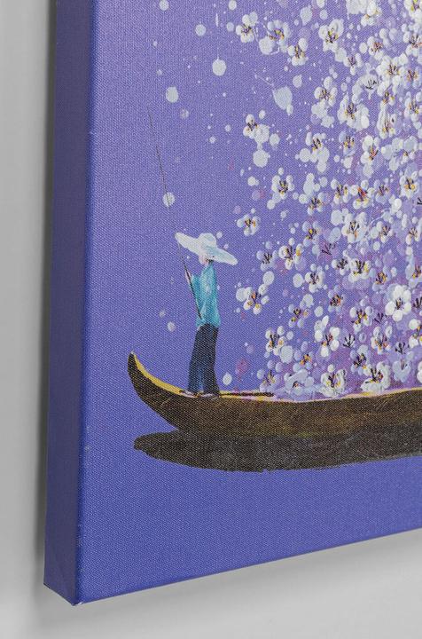 Produktbild Kare Design Leinwandbild Flower Boat Lila weiss (80 x 100 x 3.5 cm)