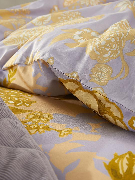 Actual product image Essenza Satin Bed Linen FLORE 70x90cm/140x200cm Yellow Straw (Bedding set, 140 x 200 cm)