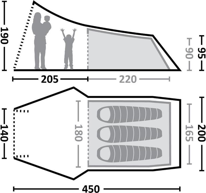 Produktbild Eureka! Pinedale 3 Tent (Tunnelzelt, 5.44 kg, 3 Personen)