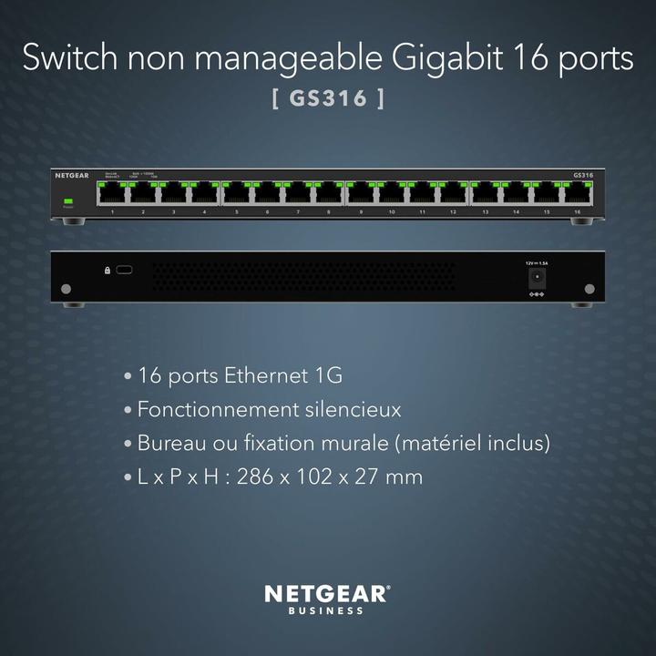 Image du produit Netgear GS316v3 (16 ports)