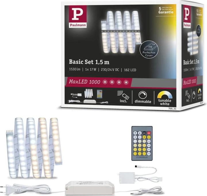 Immagine prodotto Paulmann Set di strisce MaxLED 1000 (Bianco, 150 cm, Interno)